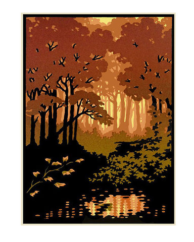 Laura Wilder Woodland Pond Limited Edition Matted Framed Giclée Print