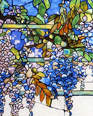 Tiffany Wisteria Stained Glass Close Up